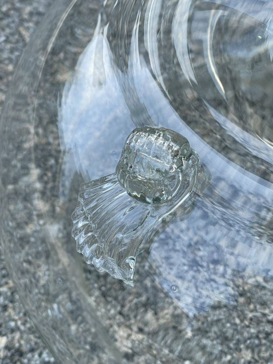 鉢 金魚鉢 ガラス ガラス製 昭和レトロ 丸型足つき 未使用品_画像7