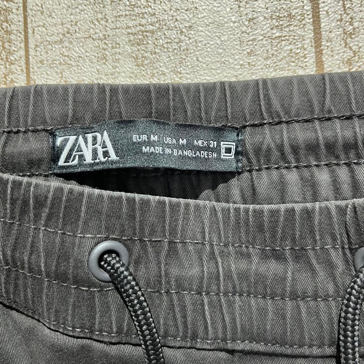 【ZARA MAN】ザラ マン イージーアンクルパンツ ストレッチ ブラック Mサイズ コットンパンツ