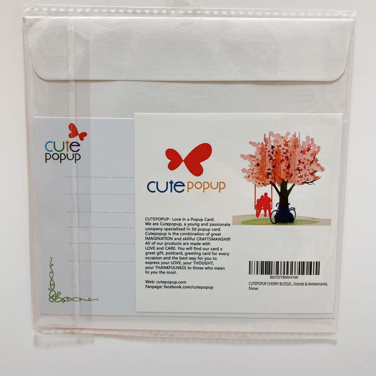 桜グリーティングカード 3D立体 ポップアップカード　お祝いカード　桜咲く可愛い手紙