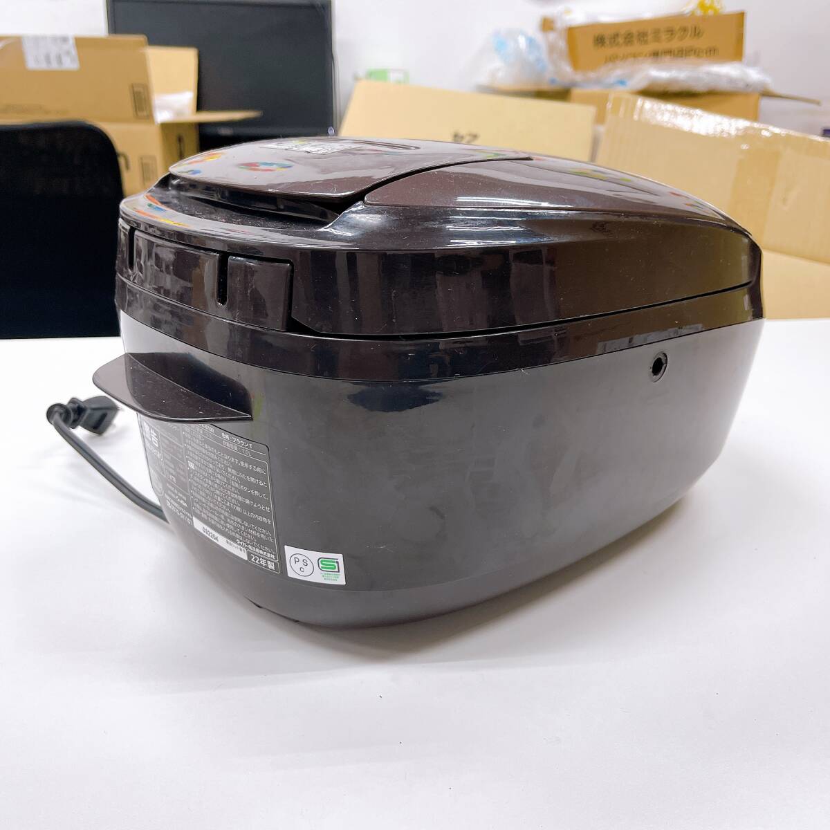 JPK-B100-T タイガー TIGER 圧力IH 炊飯器 炊飯ジャー （5.5合炊き）2022年製 通電確認済み 動作品 中古（ス032）の画像5
