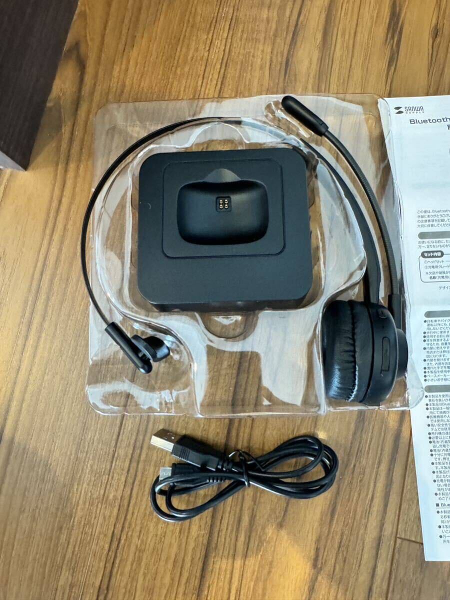 サンワサプライ Bluetoothモノラルヘッドセット 400-BTMH013BK 新品未使用品の画像1