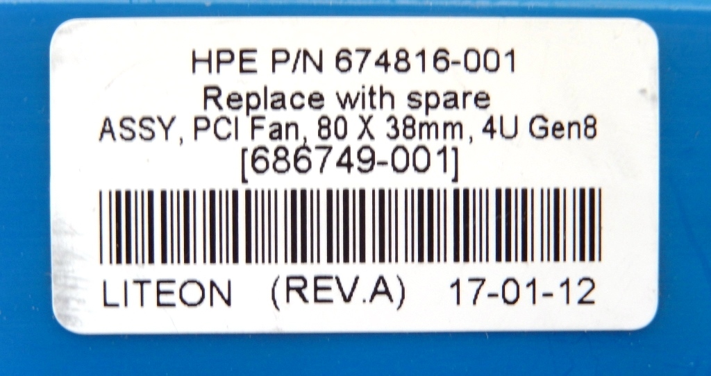 HP Proliant ML310e Gen8 v2、ML30 Gen9等用PCIファン 80X38mm 4U 674816-001/ 686749-001の画像4