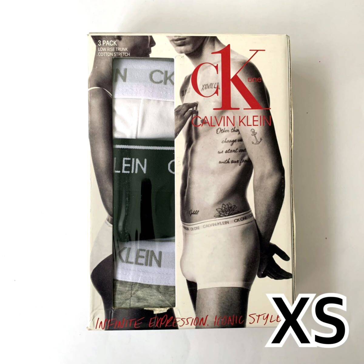 Calvin Klein ボクサーパンツ CK one XSサイズ 3枚セット ホワイト ブラック グレー 送料無料 最短発送 カルバンクライン メンズパンツの画像1