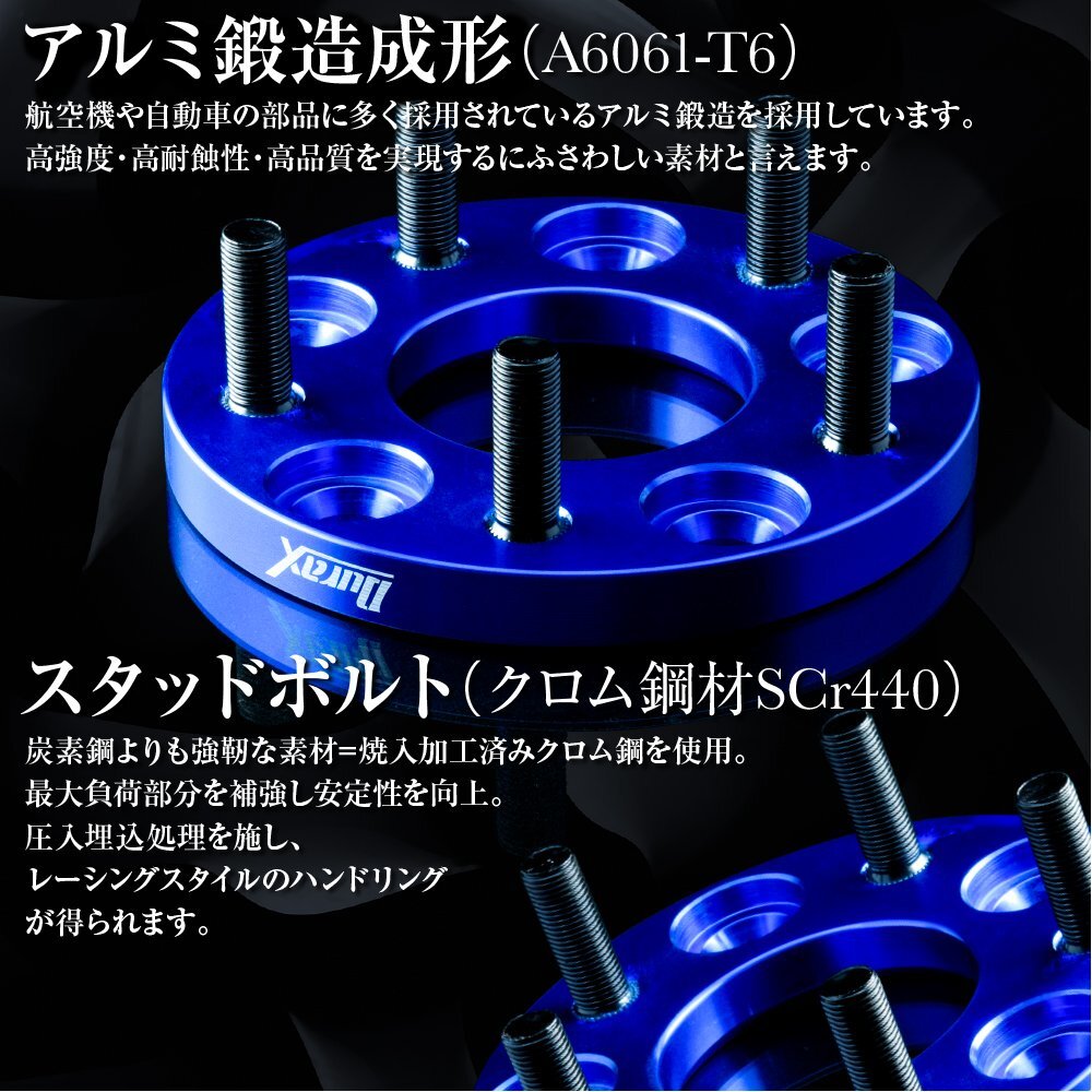 DURAX ワイドトレッドスペーサー 25mm PCD100 4H P1.5 ステッカー付 ブルー 2枚 ホイール スペーサー ワイトレ トヨタ ホンダ ダイハツの画像3