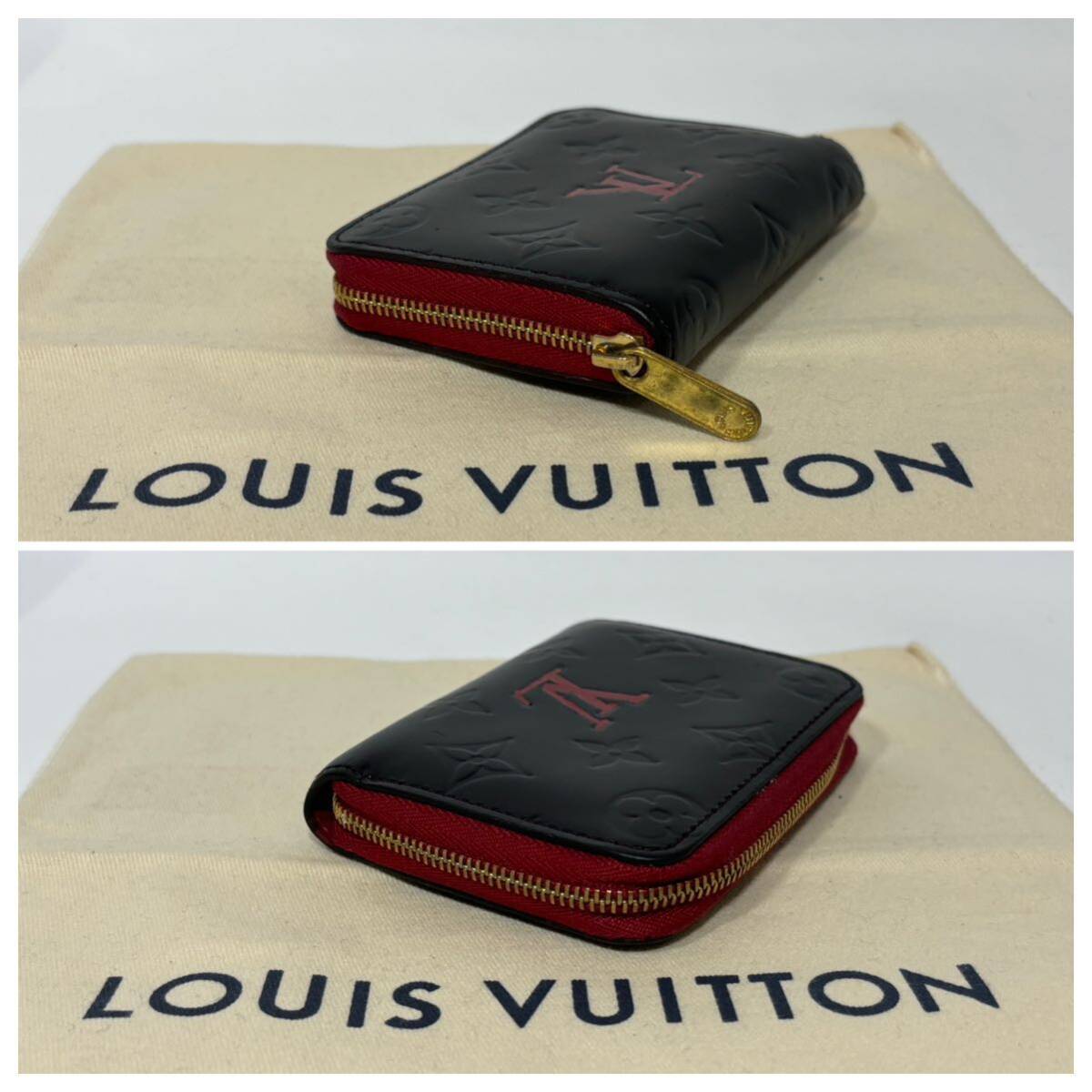 【美品】ルイヴィトン ヴェルニ 3160ラウンドファスナー コインケース マットブラック コインパース ミニ財布 LOUISVUITTON モノグラム の画像5