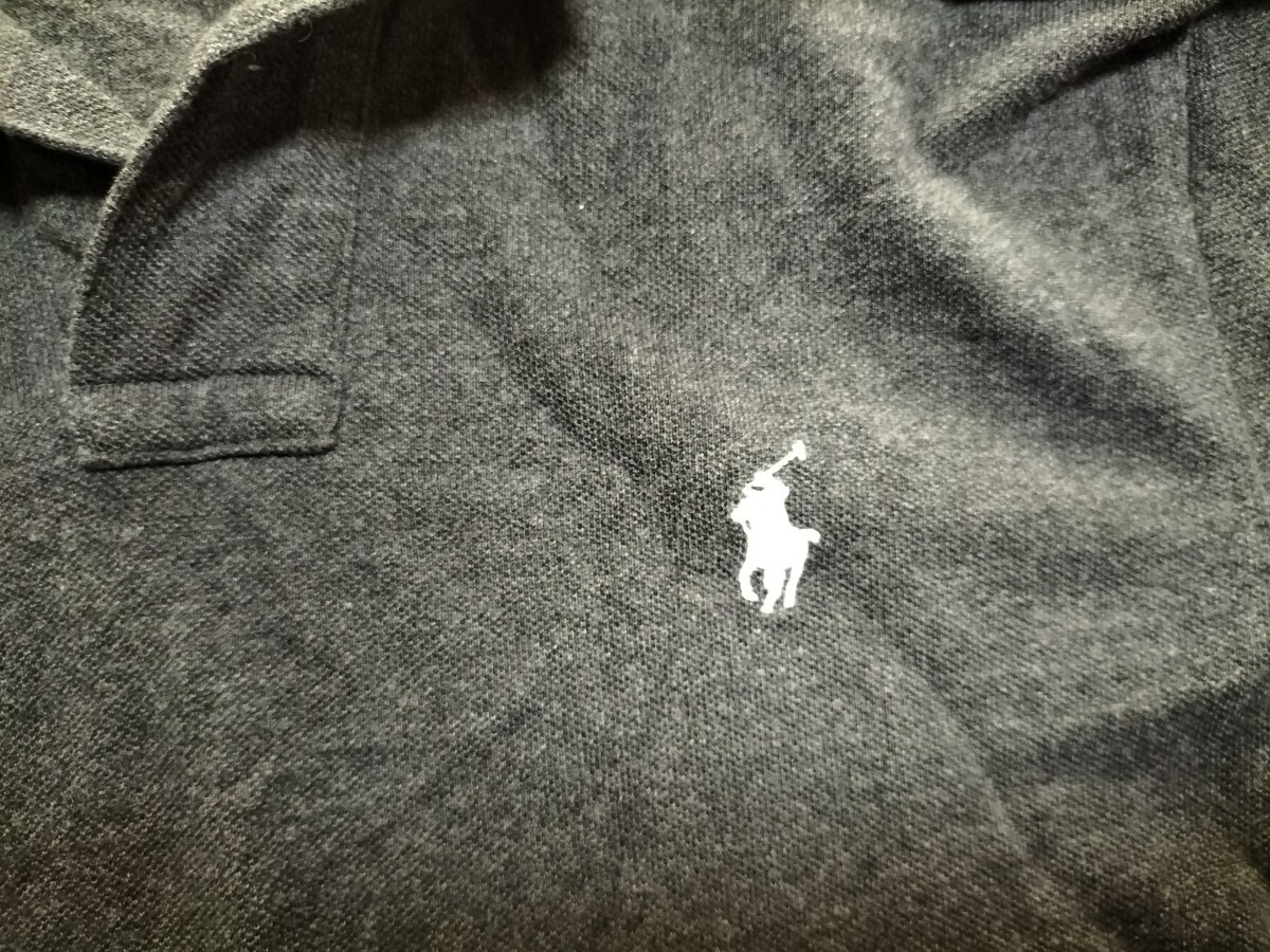 Polo Ralph Lauren ラルフローレン メンズ ポロシャツ 半袖 鹿の子 カスタムスリムフィット チャコールグレー　SPサイズ