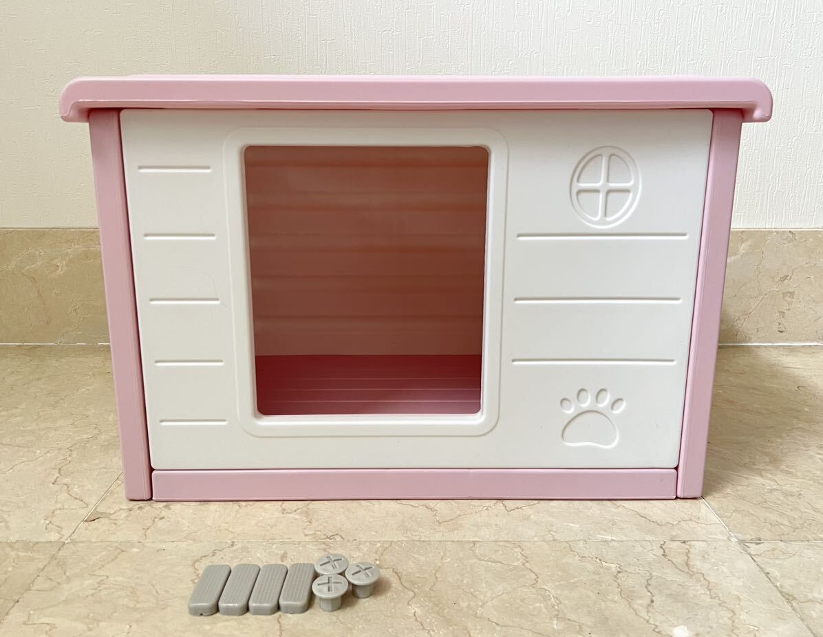  бесплатная доставка! не использовался собачья конура домашнее животное house пластиковый домашнее животное мера розовый стиль мера .