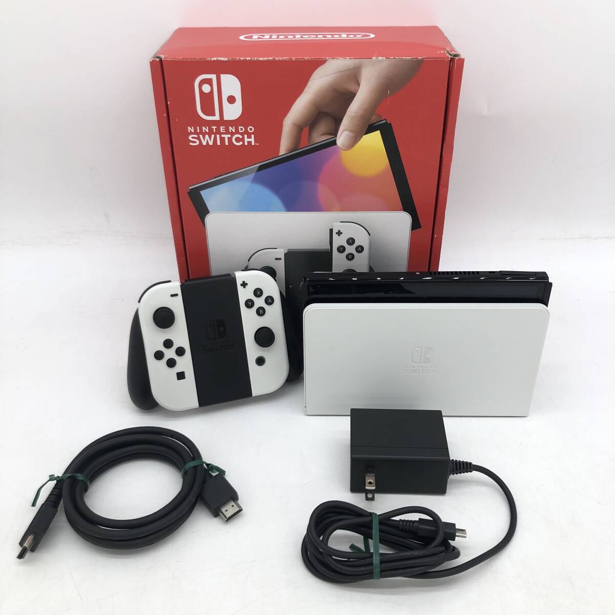 (26021)△【1円～】Nintendo Switch 有機ELモデル HEG-001 ホワイト 本体 【動作確認済】【中古品】 の画像1