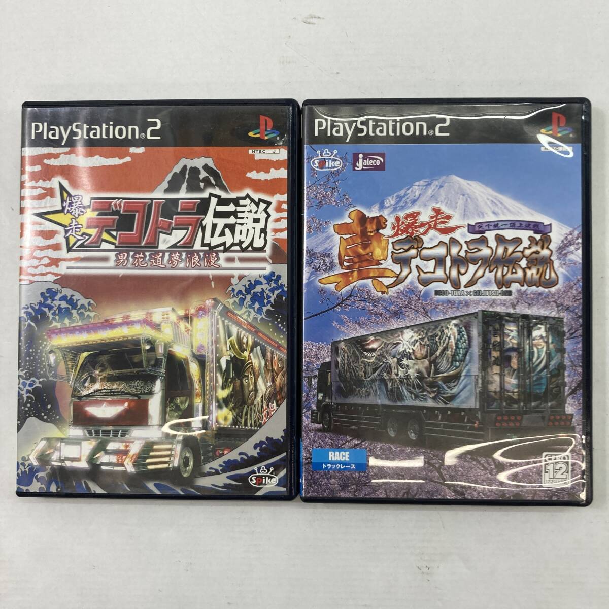 (26401) ■ SONY PS２ ソフト 2本セット　爆走デコトラ伝説～男花道道夢浪漫～/真・爆走デコトラ伝説～天下統一頂上決戦～　中古品_画像1