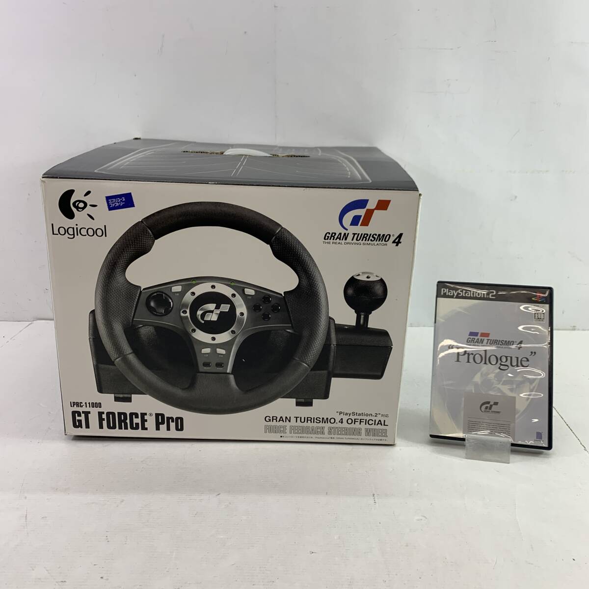 (26268)〓【1円～】PS2ソフト GRAN TURISMO 4 グランツーリスモ4 プロローグ版 & Logicool GT Force Pro LPR11000 中古品_画像1