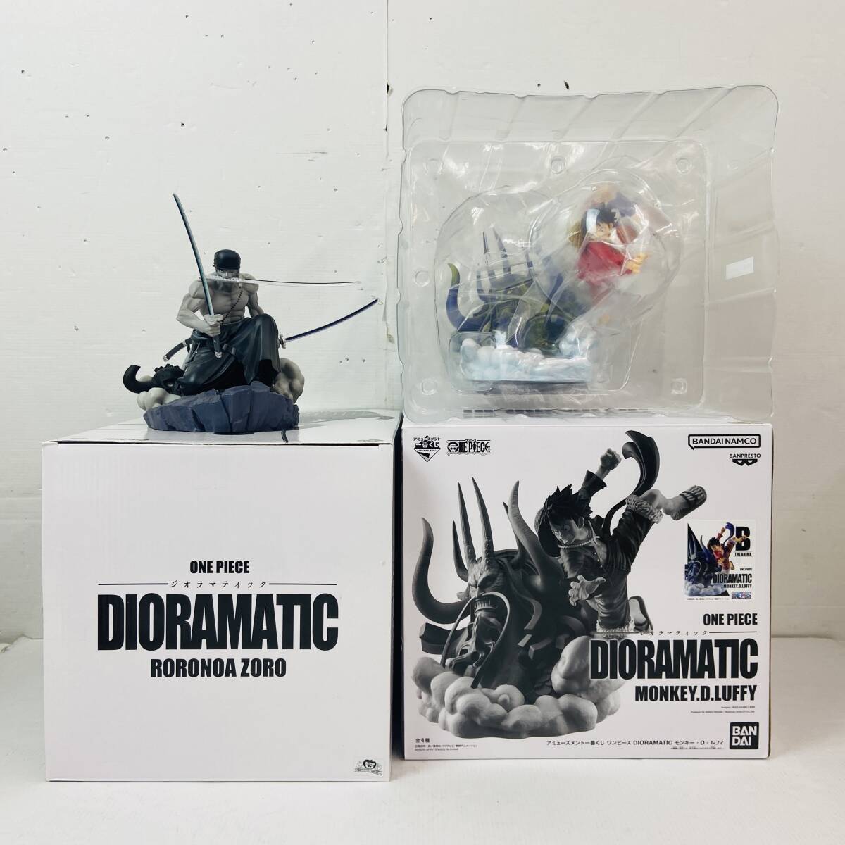 (26533)〇 アミューズメント一番くじ ワンピース DIORAMATIC ジオラマティック 2点 [モンキー・D・ルフィ (B)/ロロノア・ゾロ (難あり)]の画像1