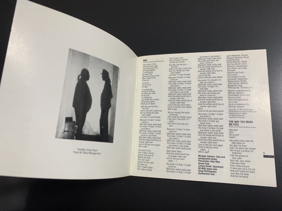 #9/極美品/ MICHAEL JACKSON(マイケル・ジャクソン) 『BAD』/ 87年盤、輸入盤CDの画像7