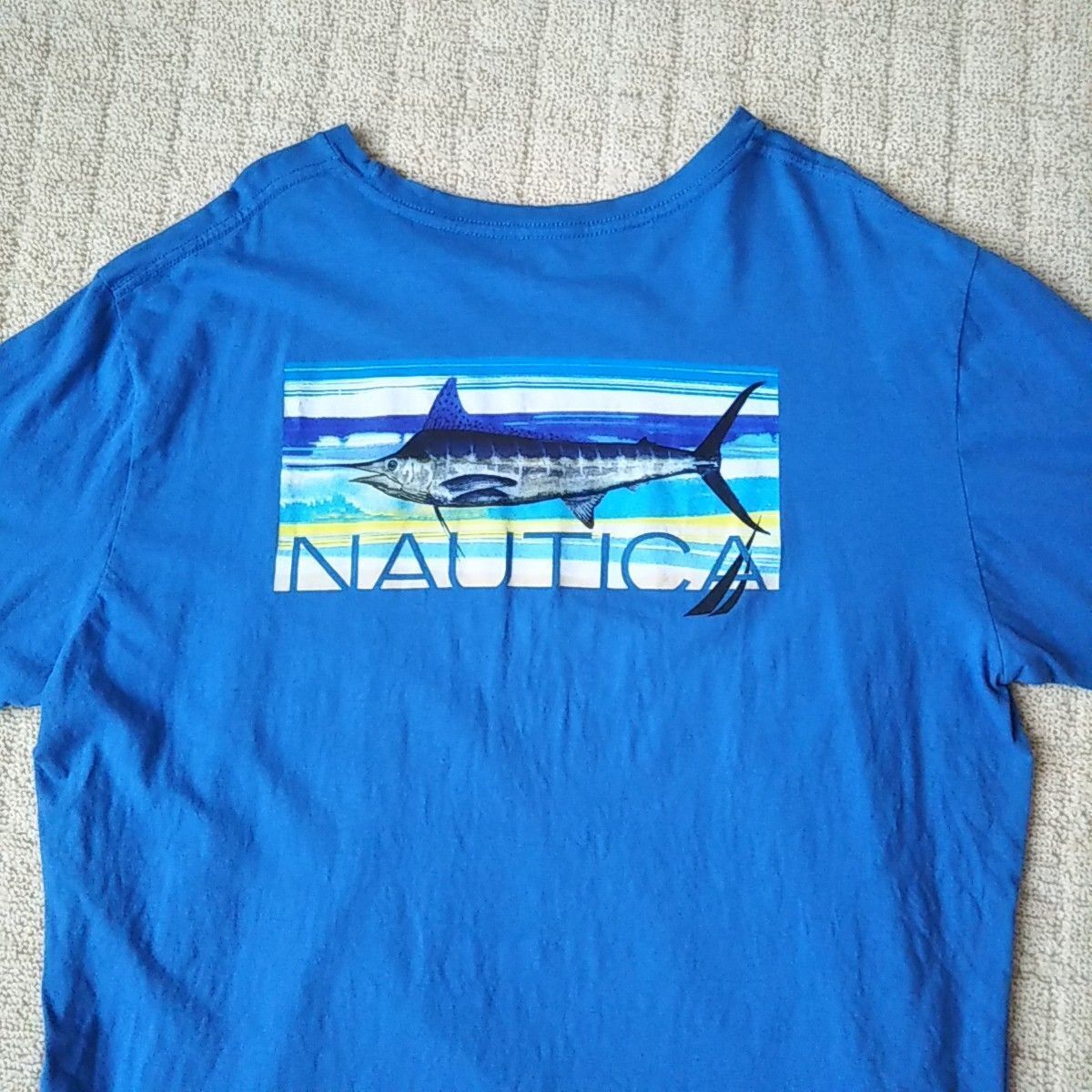 NAUTICA ノーティカ 半袖 Tシャツ バックプリント カジキ フィッシング オーバーサイズ XL_画像1