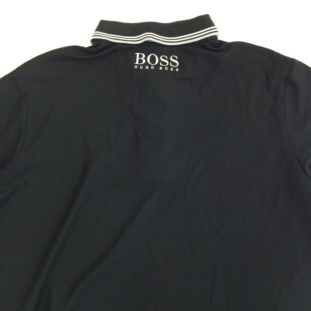 ●HUGO BOSS ヒューゴボス 長袖 鹿の子 ポロシャツ サイズXXXL メンズ ブラック×ホワイト トップス 国内正規品 50160004 1AA/91259_画像9