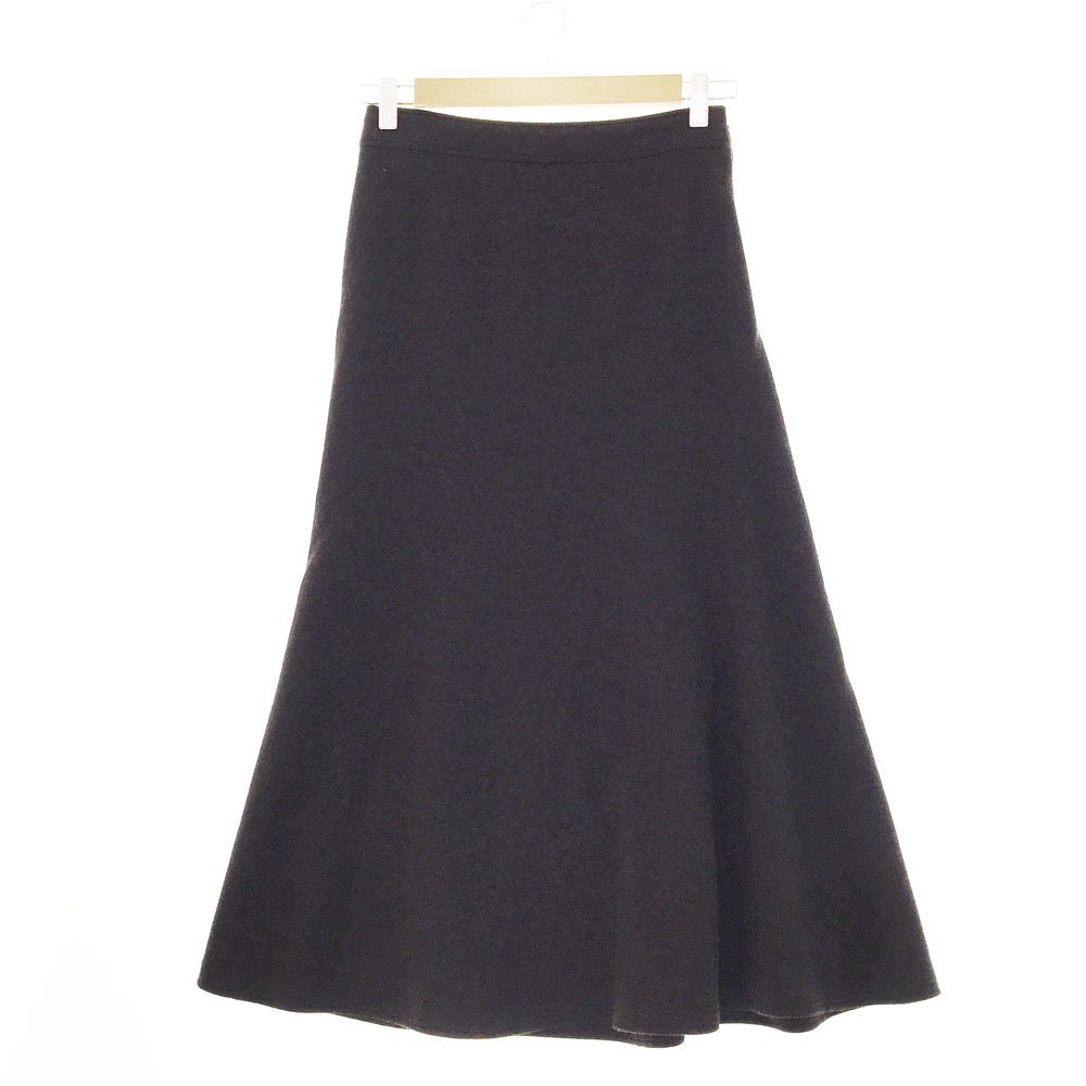 * beautiful goods KT KIYOKO TAKASEki width ta spool wool knitted long skirt size M lady's dark brown 01-35BS08A 1BB/91248