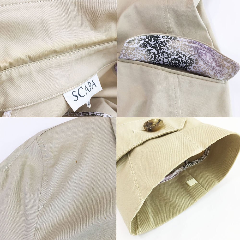 *SCAPA Scapa long sleeve Short turn-down collar coat size 40 lady's beige outer jacket 72621-20001E 3BB/91301