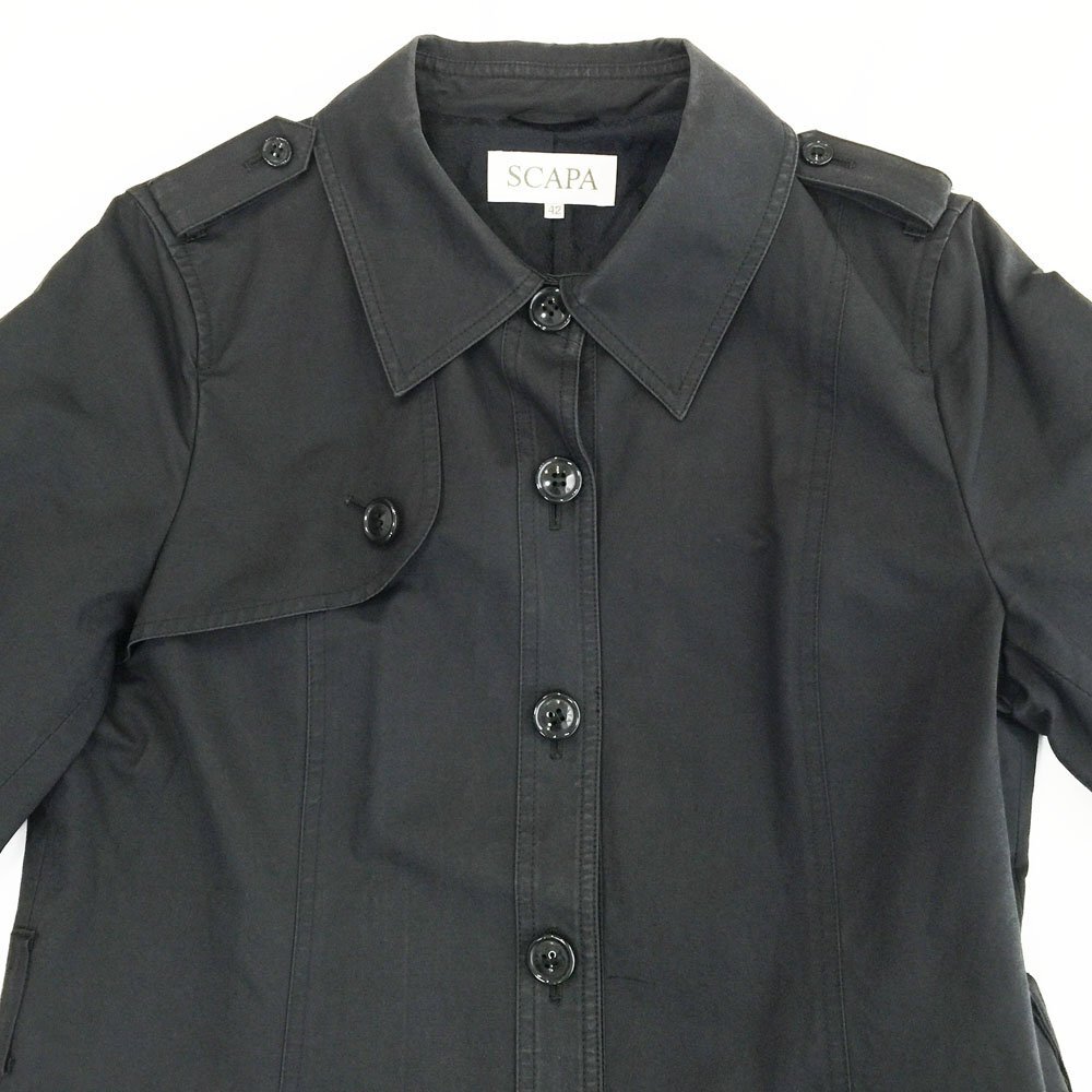 *SCAPA Scapa long sleeve Short trench coat size 42 lady's black outer military jacket 72822-21001E 3BB/91302