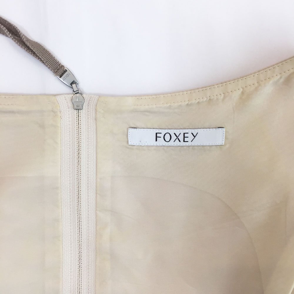 ★FOXEY フォクシー ウエストリボン ノースリーブ ワンピース ドレス サイズ40 レディース ピンクベージュ 34205-SOFY41K 1BA/91427_画像7