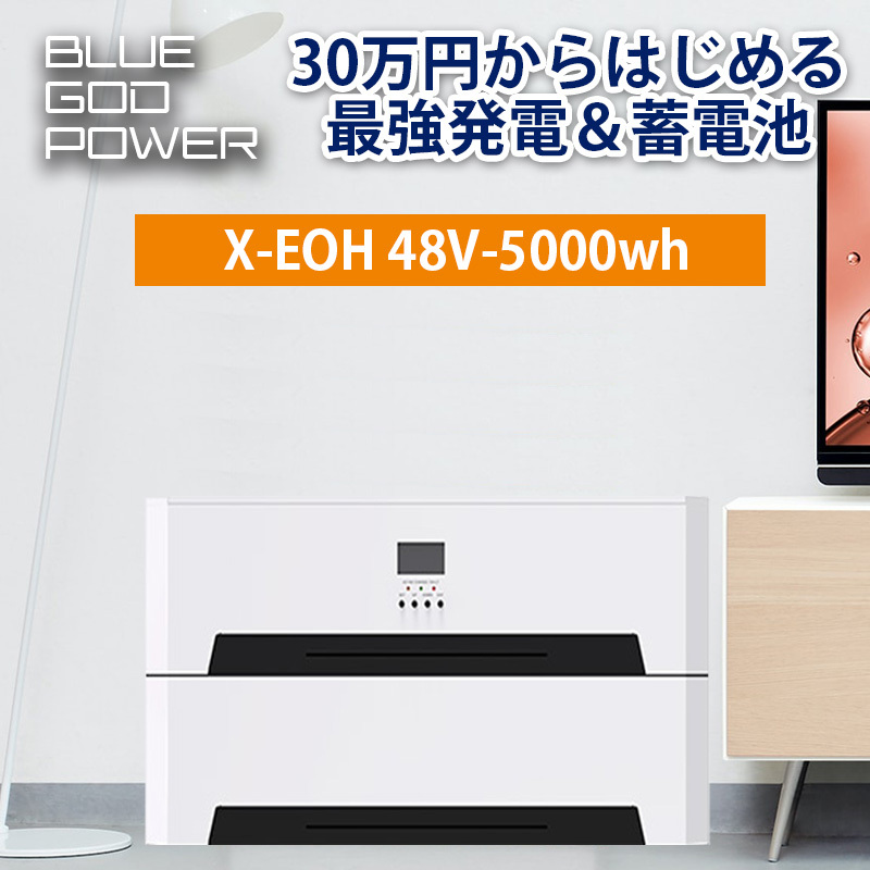 30万円からはじめる 最強蓄電池 ソーラー発電システム ハイブリッドインバーター 家庭用蓄電池 5000wh容量 5000w出力 SEKIYA_画像1