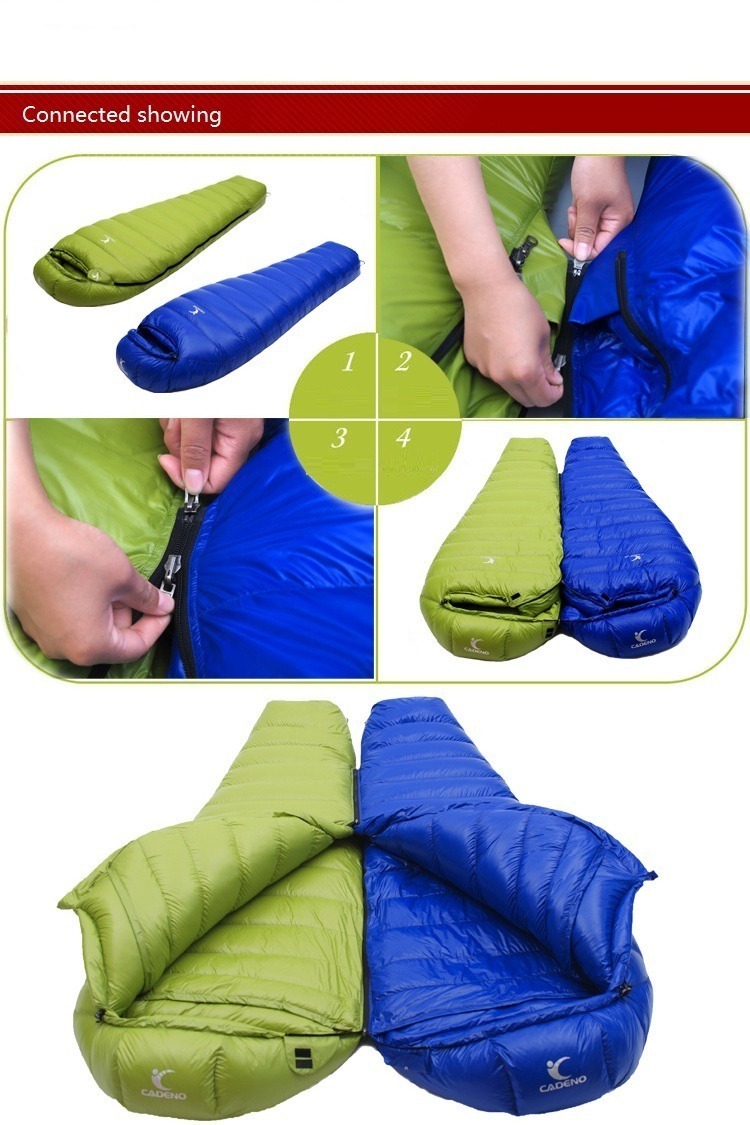 新品 寝袋 シングルサイズ ダックダウン600g シュラフ ポータブルベッド 布団 キャンプマット ナイロン エアベッド アウトドア ZCL416_画像3