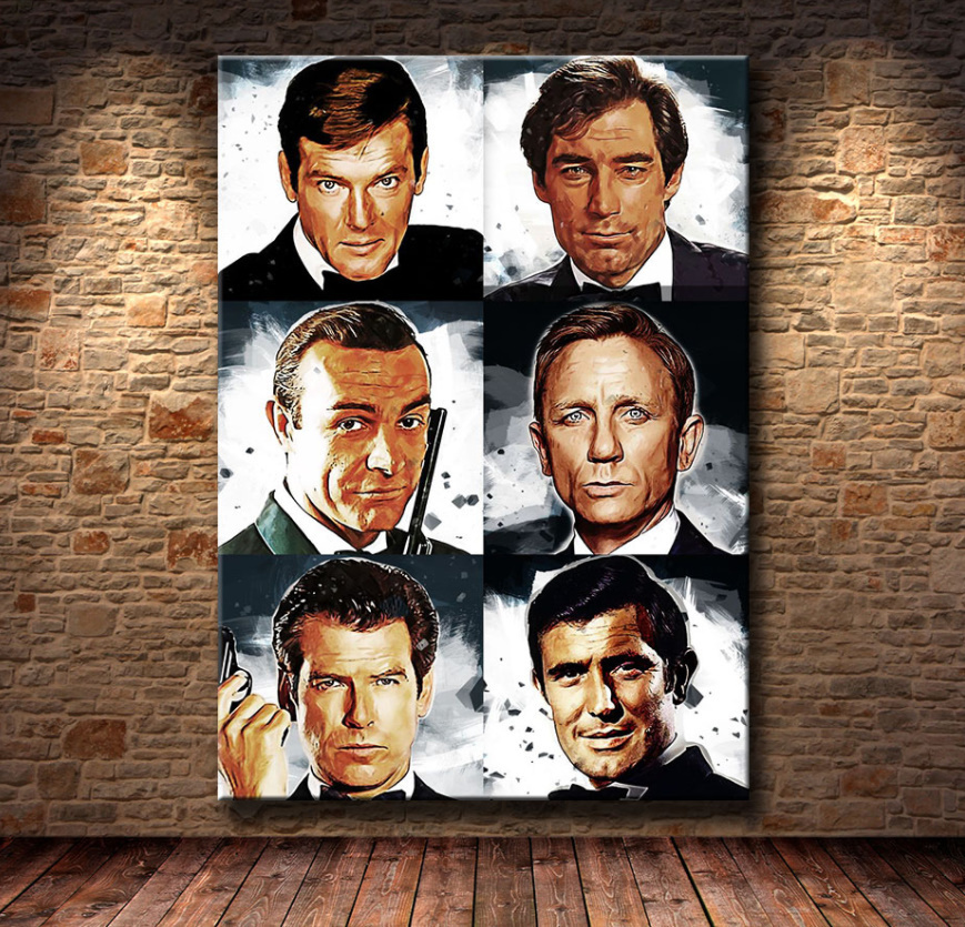 CHQ453# ジェームズ ボンド　007　映画　キャンバスアートポスター　クラシックヴィンテージ　50×75cm　インテリア 枠なし_画像1