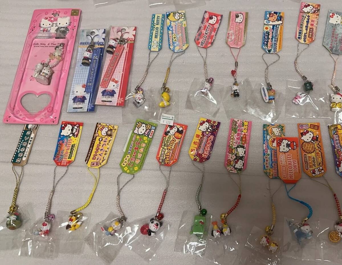 ① редкость 100 пункт . данный земля Kitty комплект Hello Kitty hellokitty netsuke ремешок эмблема Sanrio ограничение много продажа комплектом 