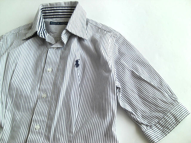 ラルフローレン(Ralph Lauren)コットンストライプ半袖シャツ 0 150／80の画像4