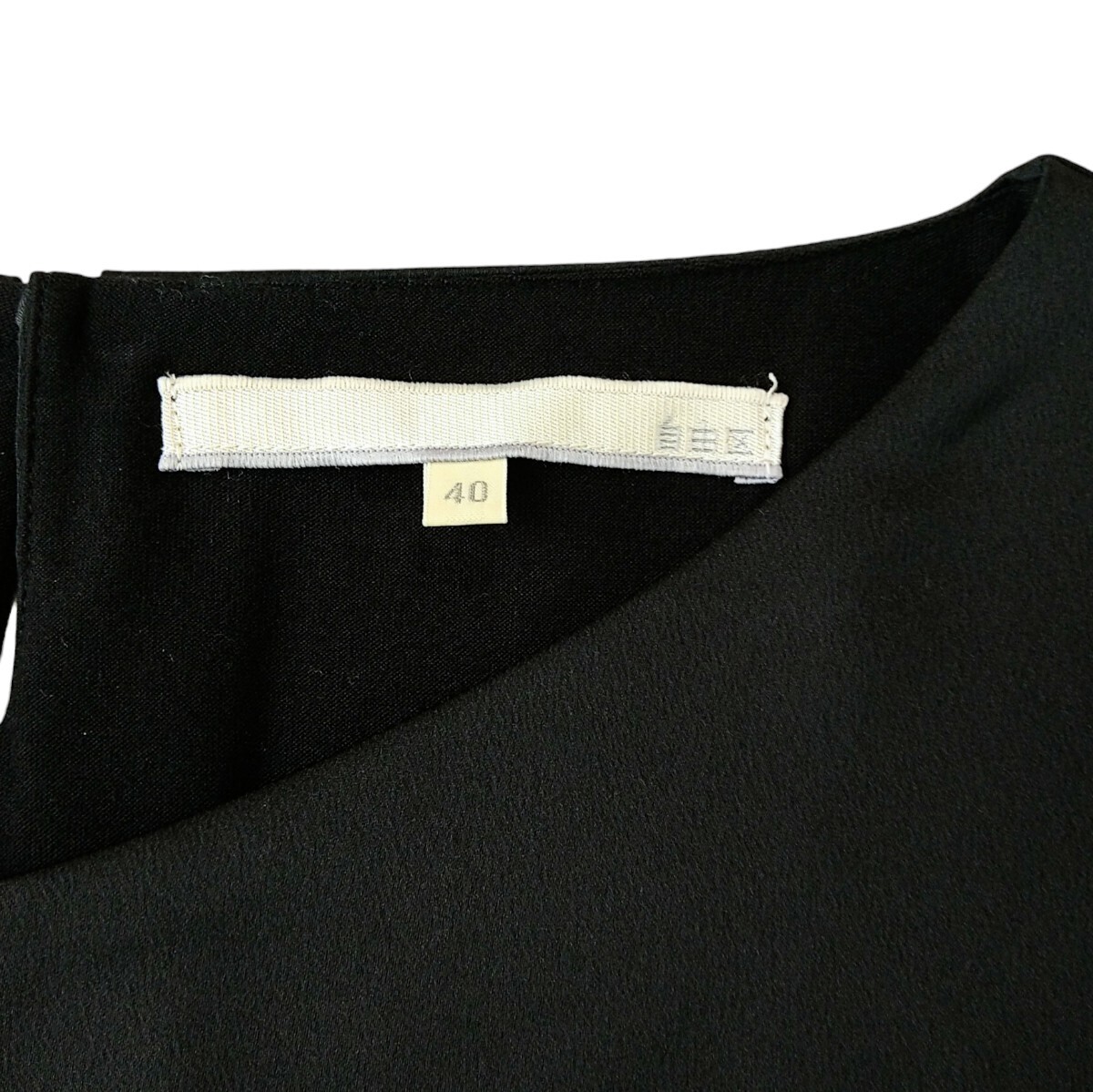 ■美品 自由区 洗える 裾プリーツ シフォンコンビカットソー ブラウス サイズ40 定価1.6万_画像9