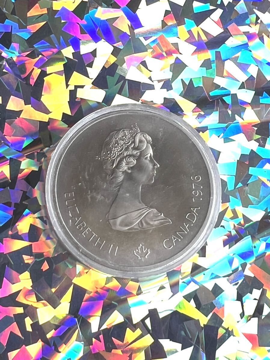 珍しい裏面 サッカー 1976 モントリオールオリンピック記念10ドル 銀貨の画像1