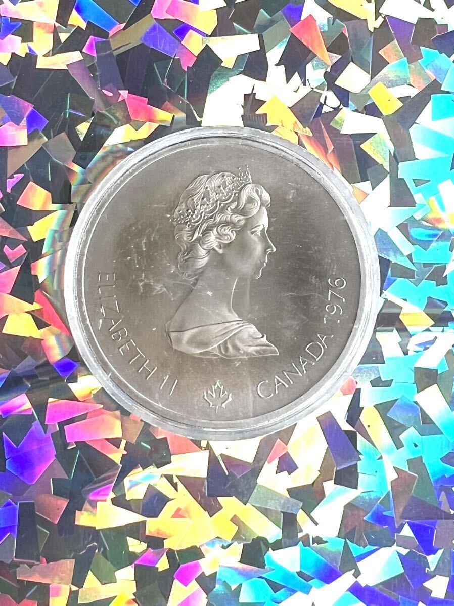 珍しい裏面 サッカー 1976 モントリオールオリンピック記念10ドル 銀貨の画像7