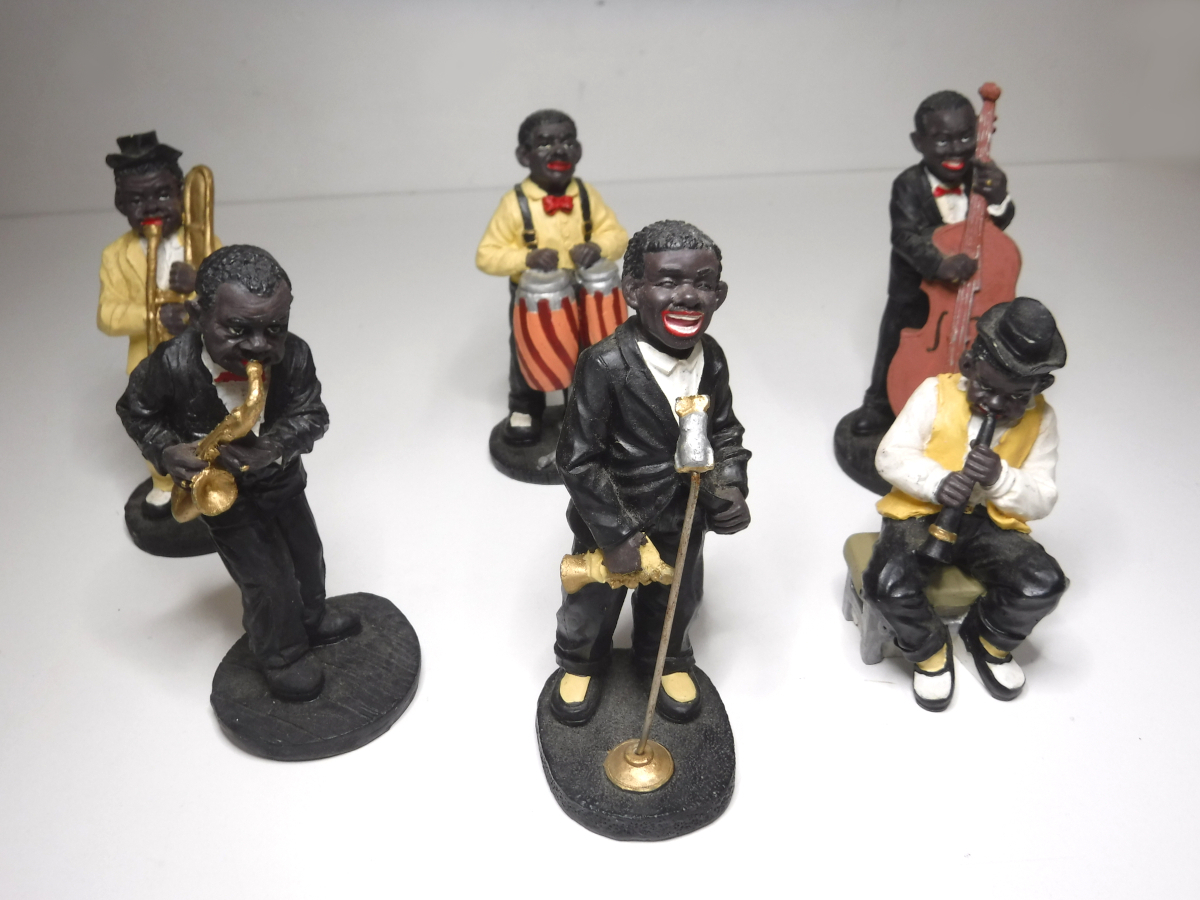 中古 ジャズバンド フィギュア 6体 セット 置物 インテリア 中古 ジャズバンド フィギュア 6体 セット 置物 インテリア