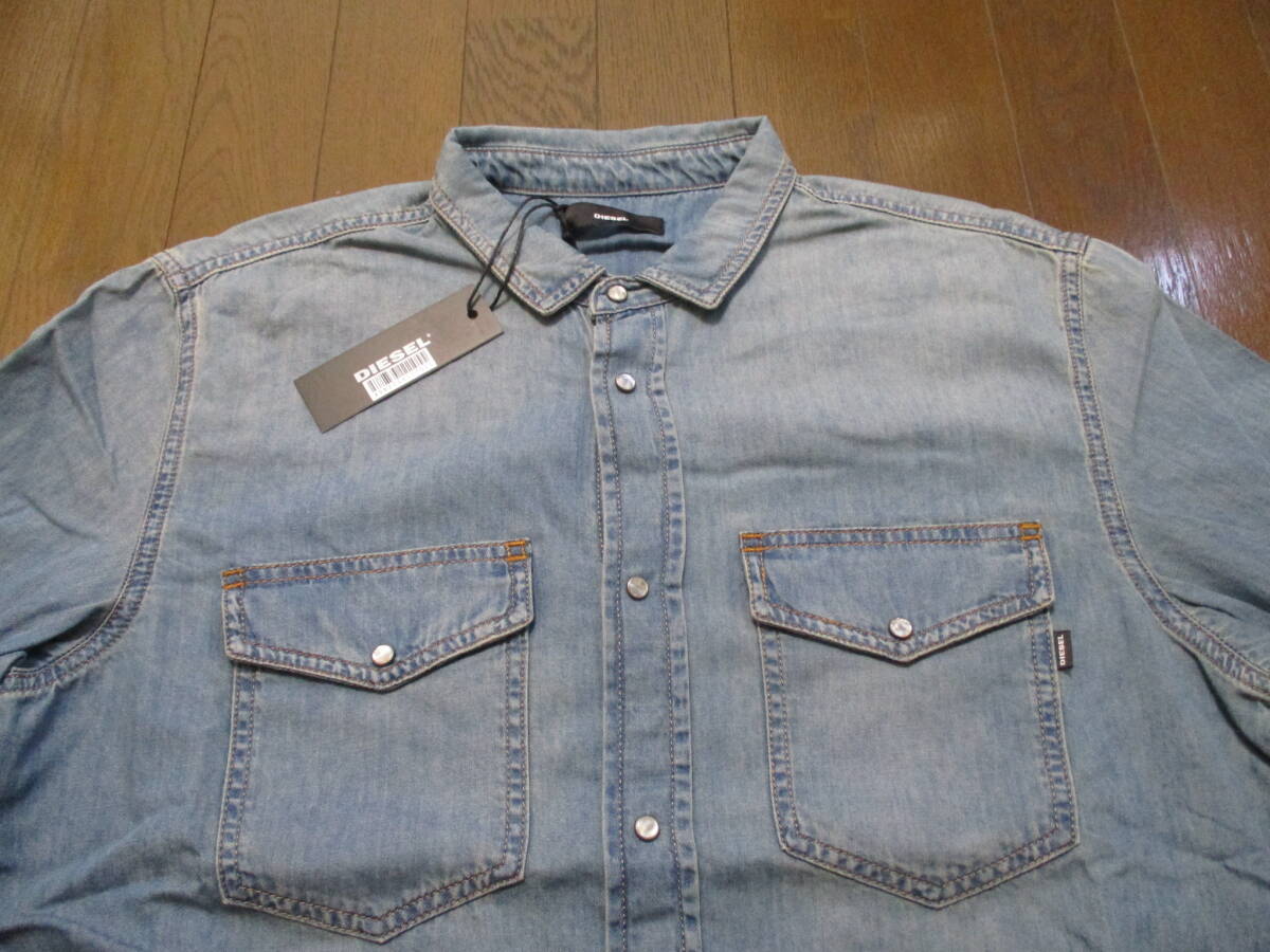 ☆DIESEL/ディーゼル☆未使用 D-ROOKE CAMICIA デニムシャツ サイズ：L _画像4