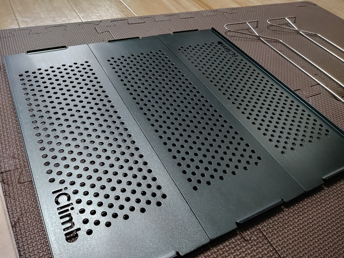 iClimb アウトドア テーブル 超軽量 折畳テーブル 天板3枚　収納袋付き (L-天板3枚, Gunmetal)　 キャンプ _目立ったダメージはありません