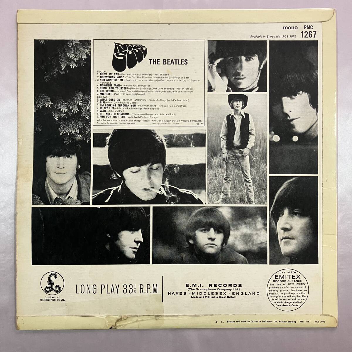 【ラウドカット】1stプレス マト1/1 UK盤イエローパーロフォン RUBBER SOUL/mono ビートルズ THE BEATLESの画像8