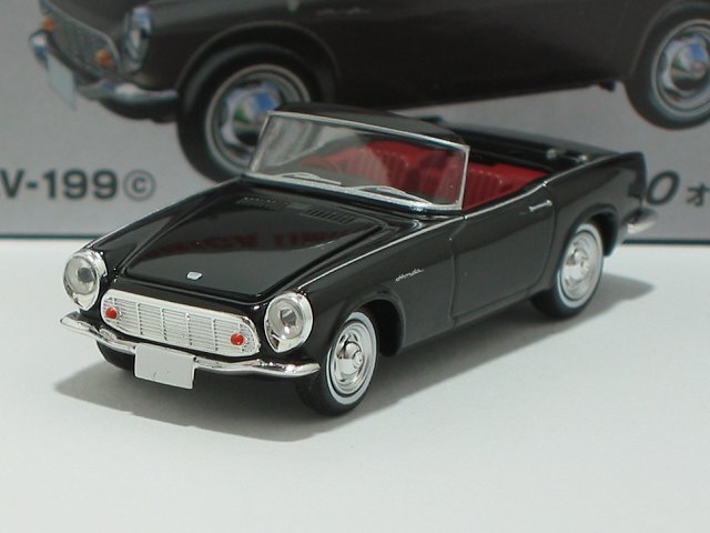 ホンダ S600 オープントップ（黒）LV-199c【トミーテック社1/64ミニカー】【トミカの時】_画像1