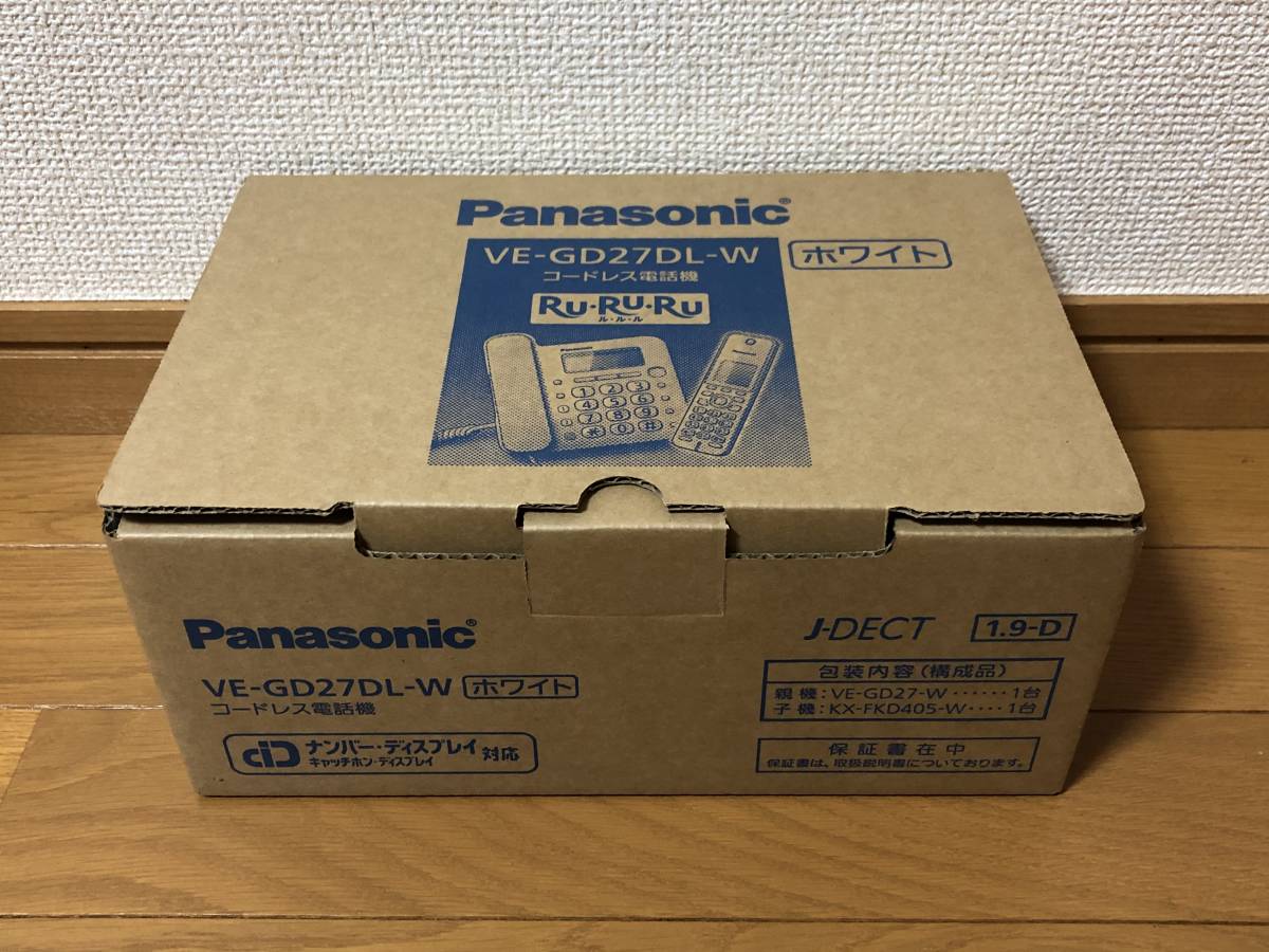 送料込■Panasonic 電話機■VE-GD27DL-W■親機のみ■新品保証付の画像1