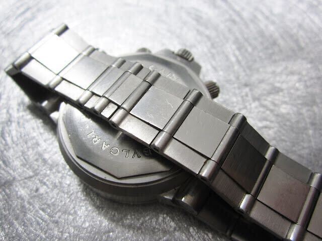 ギャランティ&余りコマ付き ブルガリ ディアゴノ スクーバ SCB 38 S 自動巻きクロノグラフ 腕時計 メンズの画像9