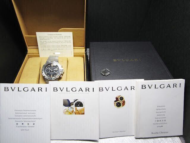 ギャランティ&余りコマ付き ブルガリ ディアゴノ スクーバ SCB 38 S 自動巻きクロノグラフ 腕時計 メンズの画像2