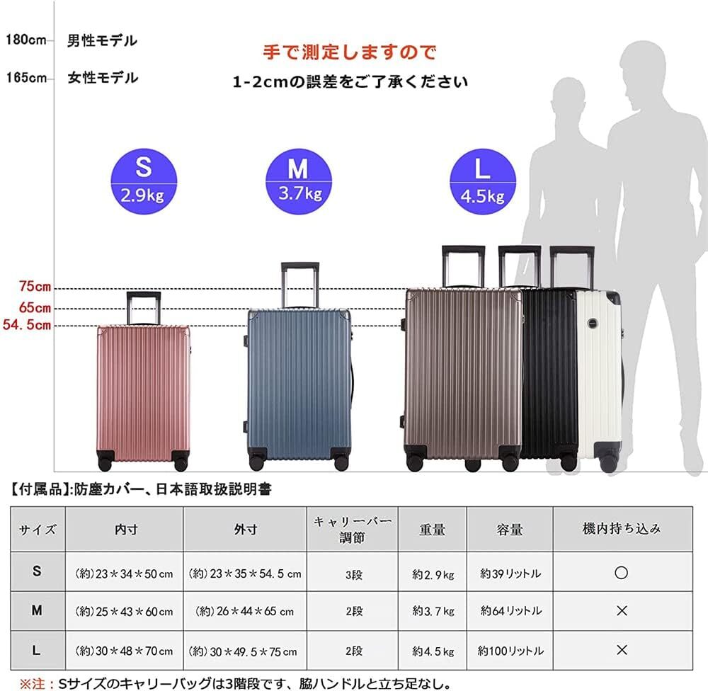 レーズ スーツケース 超軽量 キャリーバッグ 8輪 キャリーケース Mサイズ _画像2
