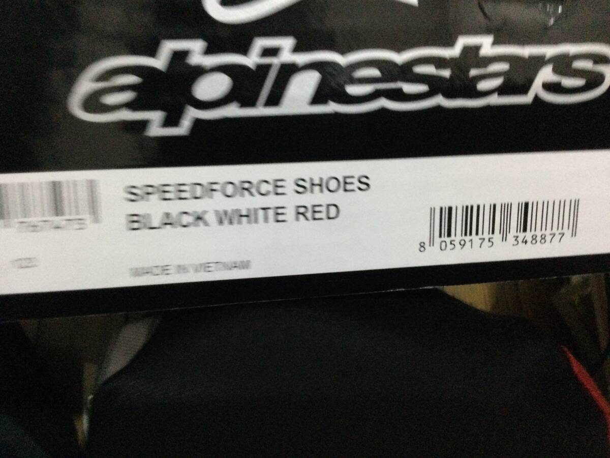 新品アルパインスターライディングシューズalpinestars SPEED FORCE SHOE BLACK WHITE RED サイズ: 27.5cm