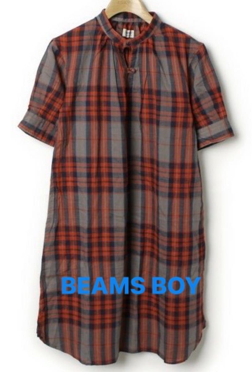 BEAMS BOY ビームスボーイ＊チェック柄半袖ワンピース 半袖