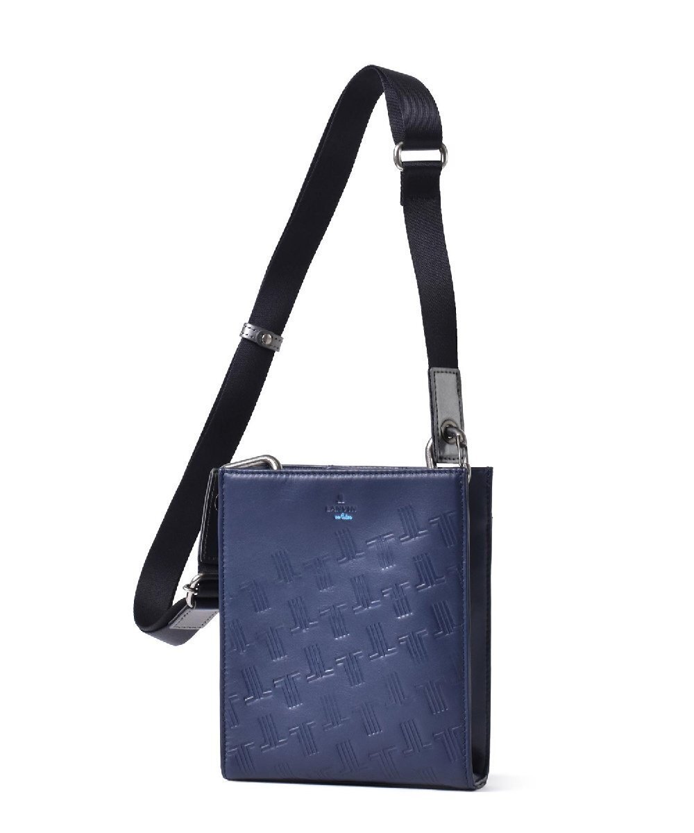 YY732 ランバンオンブルー 定価16500円 新品 レザーショルダーバッグ 撥水牛革 LANVIN en Bleu コン 男女兼用 524101 ミニショルダーバッグの画像3