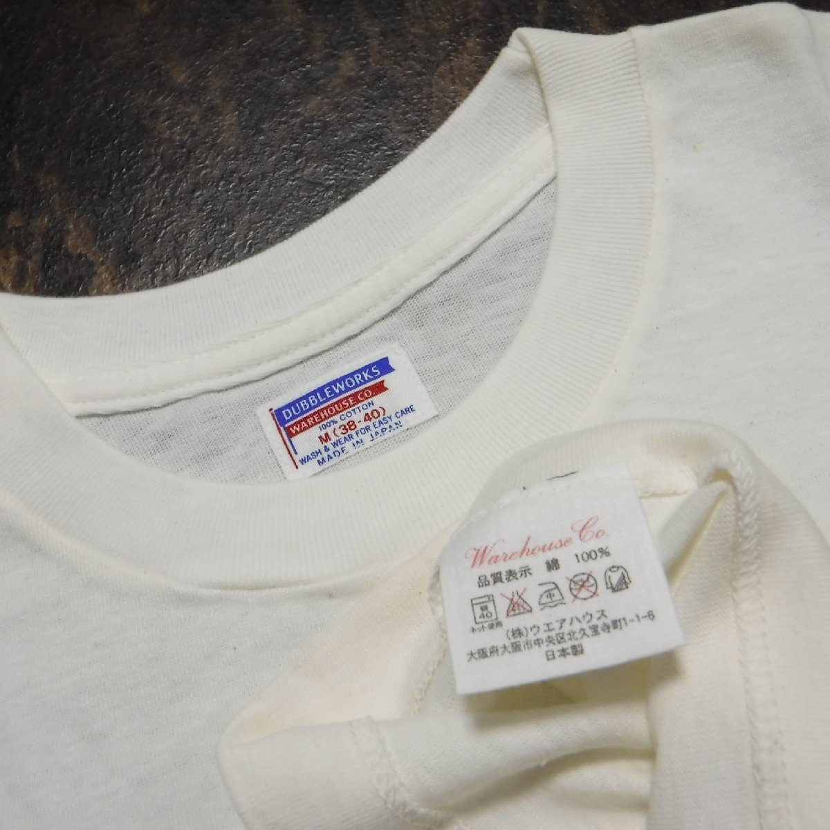 TT304 ウエアハウス × ダブルワークス 新品 CAMP キャンププリント 半袖Tシャツ M(38-40) 日本製 DUBBLEWORKSの画像3