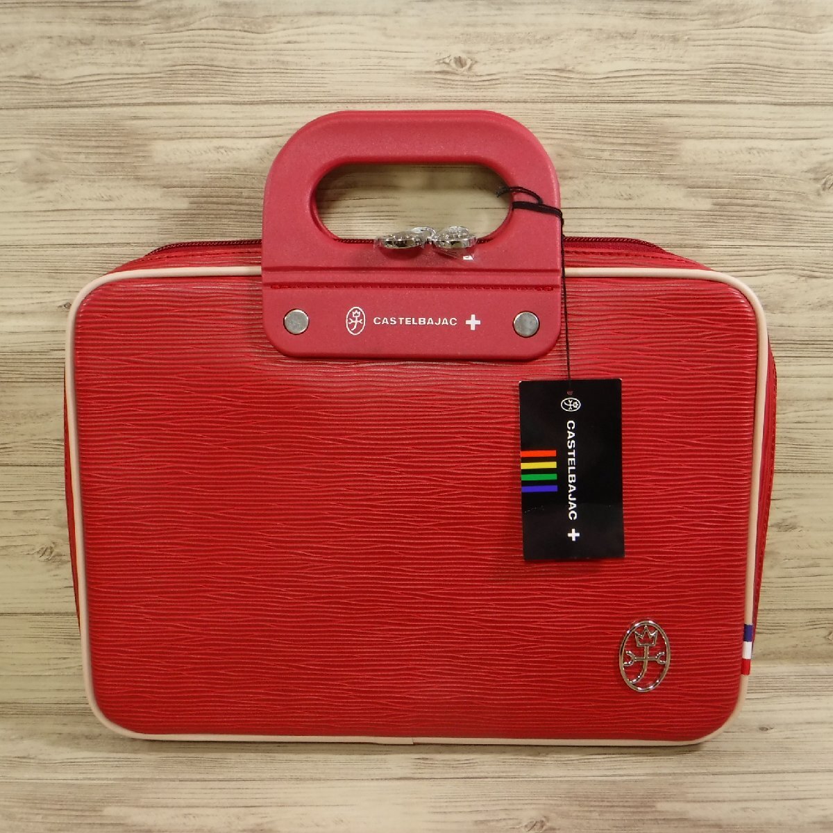 BB893 カステルバジャック 定価17600円 新品 ビジネスバッグ 撥水レザー B5 60501 ブリーフケース アタッシュケース 赤 レッド マタンIIの画像1