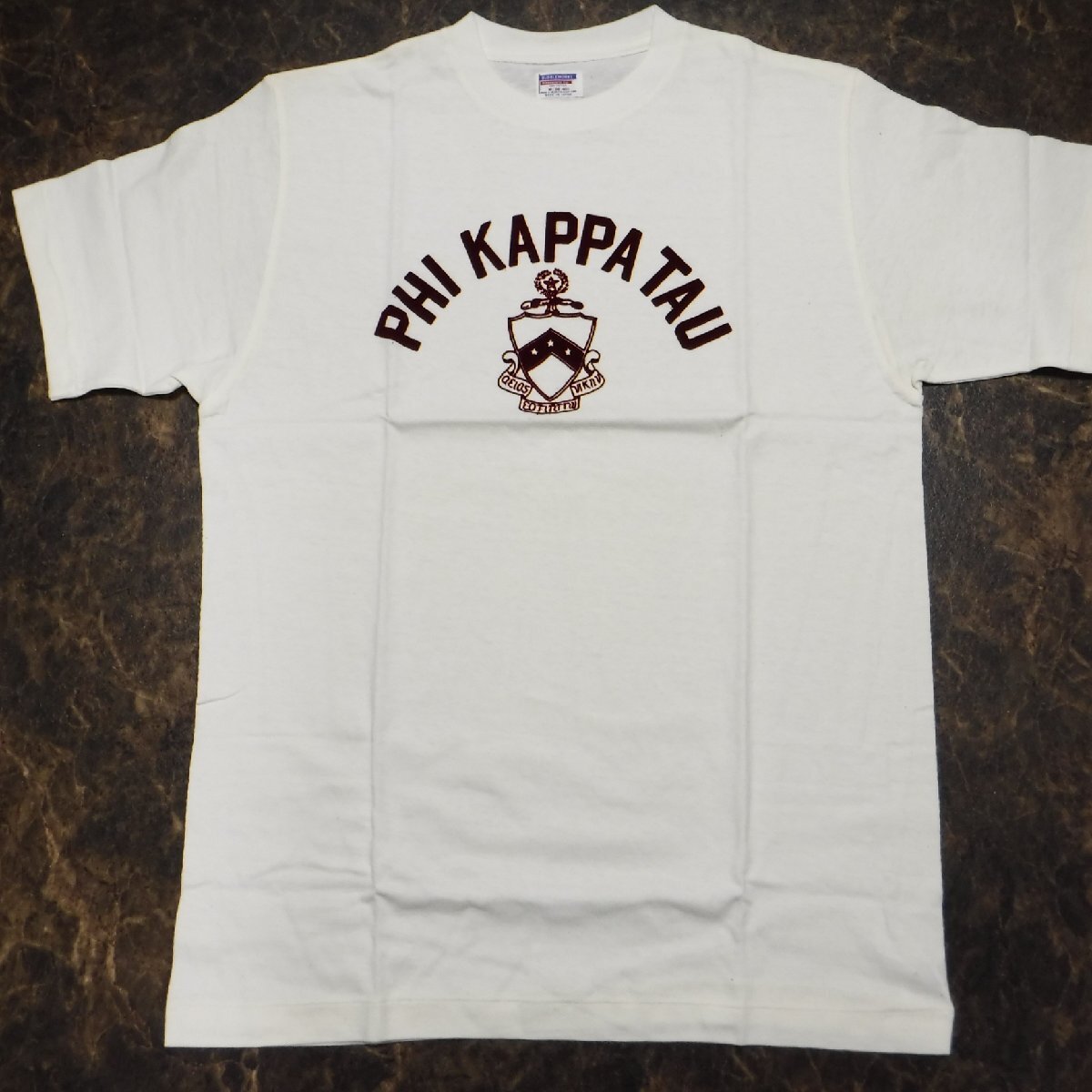 TT348 ウエアハウス × ダブルワークス 新品 KAPPA フロッキープリント 半袖Tシャツ M(38-40) 日本製 DUBBLEWORKSの画像1