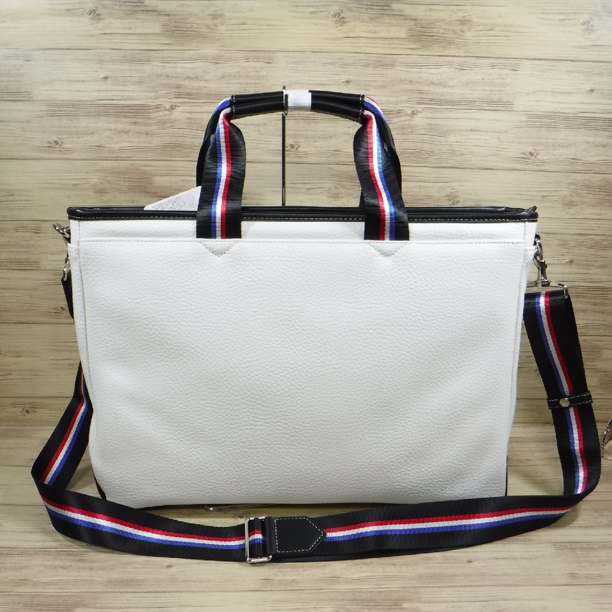 BB944 Castelbajac regular price 23100 jpy new goods 2WAY leather business bag A4 light weight 31502 white low Len biz tote bag shoulder bag 