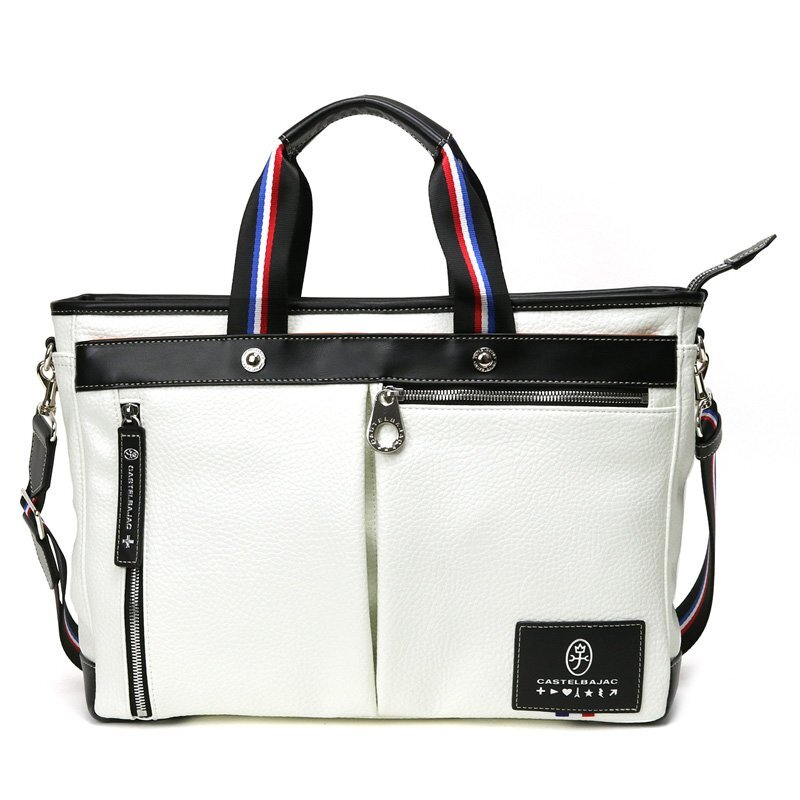 BB944 Castelbajac обычная цена 23100 иен новый товар 2WAY кожа портфель A4 легкий 31502 белый low Len biz большая сумка сумка на плечо 