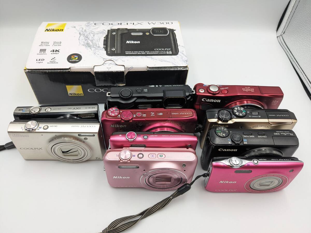 coolpix s6600 s3300 s3100 ixy 190 powershot s90 sx700 other total 10 pcs camera summarize digital camera set sale 