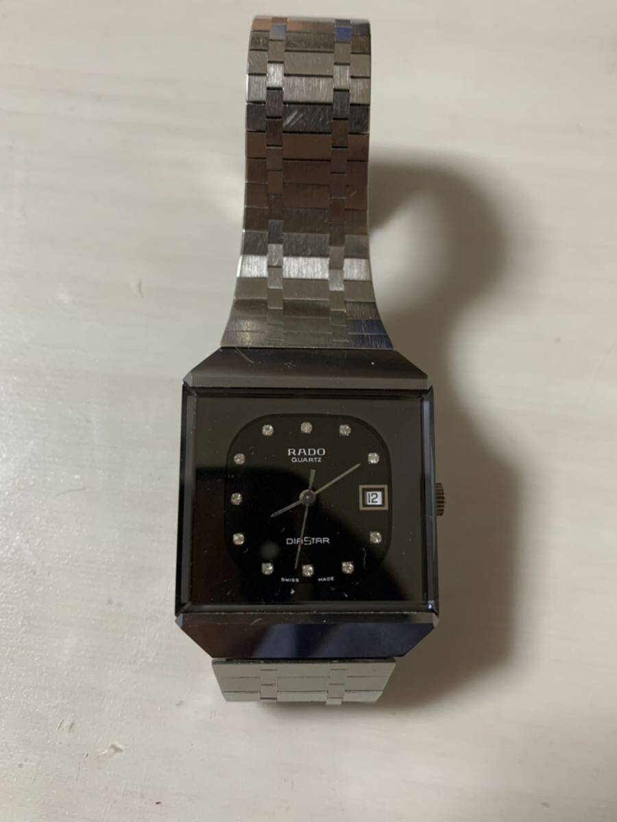 RADO ラドー 本物 ダイヤスター ダイヤインディックス黒文字盤 711.0067.3.N メンズ腕時計 動作未チェック現状販売_画像2