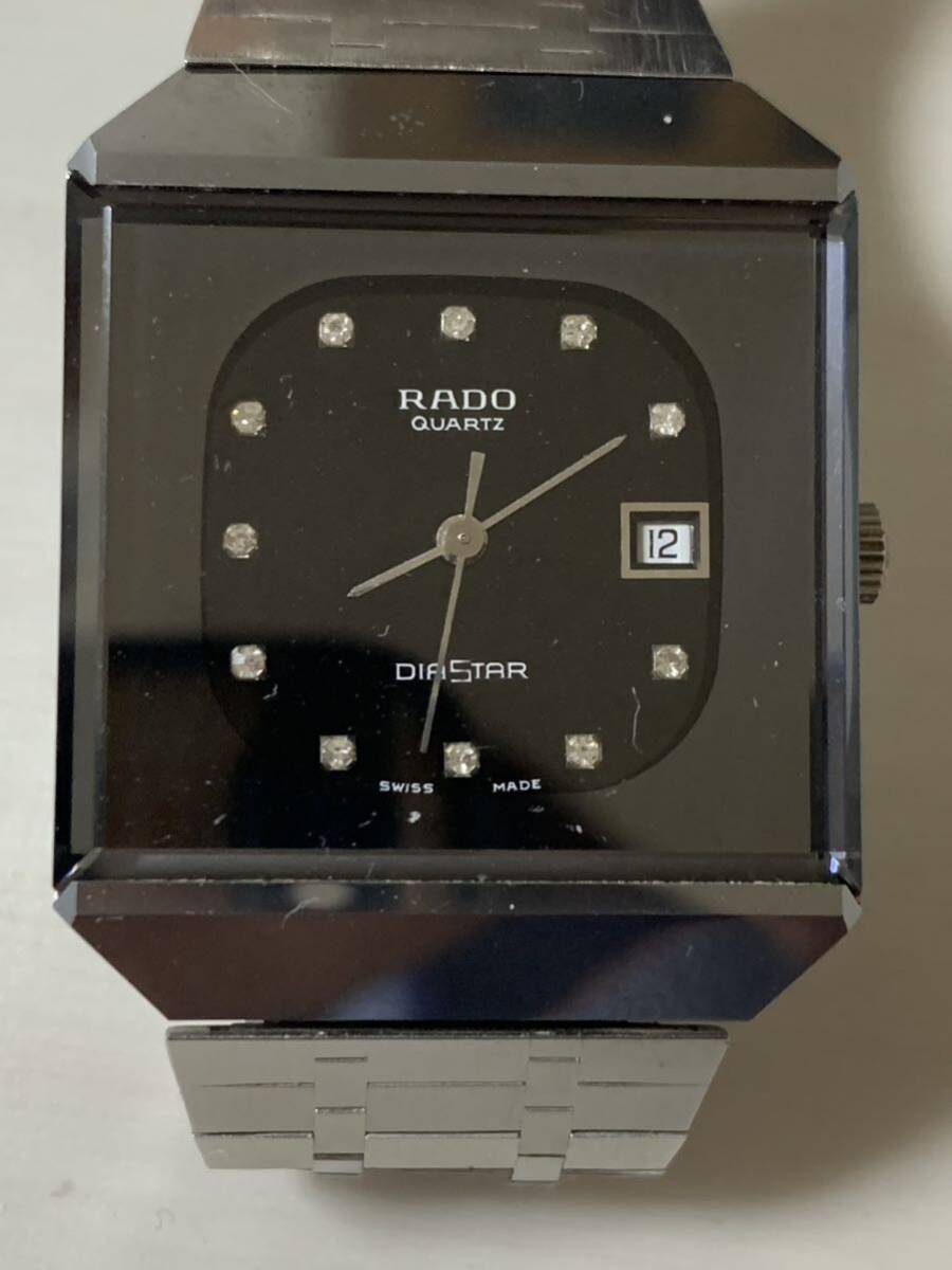 RADO ラドー 本物 ダイヤスター ダイヤインディックス黒文字盤 711.0067.3.N メンズ腕時計 動作未チェック現状販売_画像1